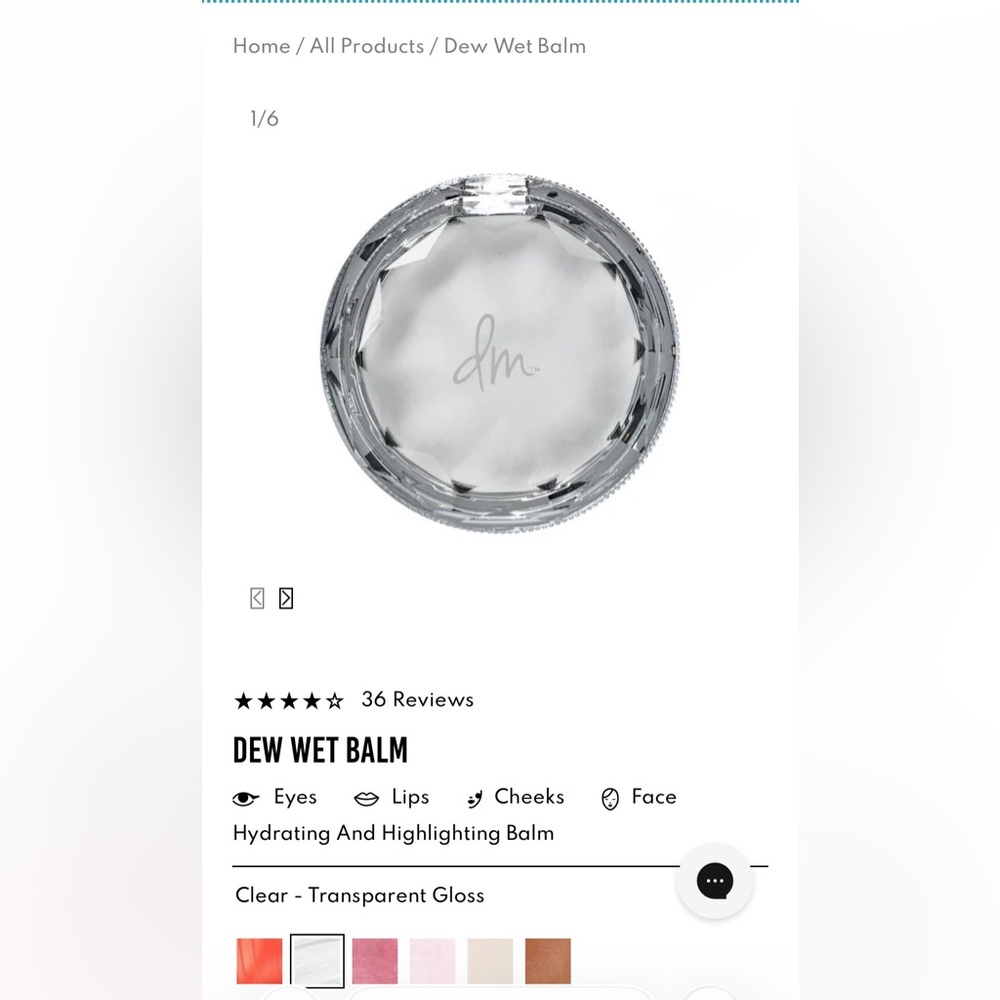 Danessa Myricks Beauty Dew Wet Balm in Clear, Box is sealed